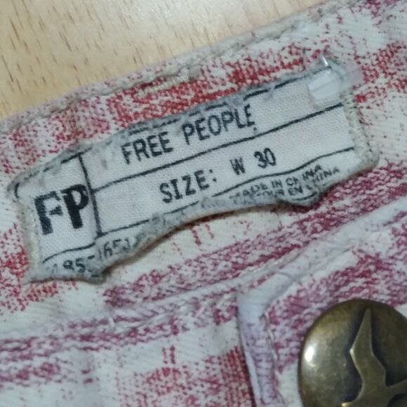 Free People Geometric Pattern Denim Jeans - Picture 9 of 10